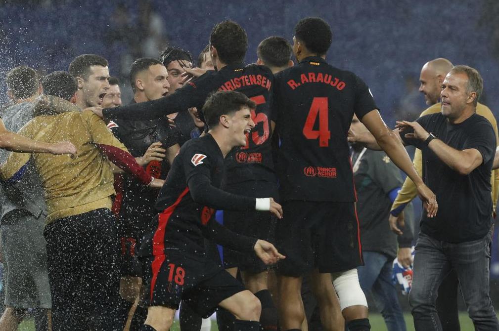 Tensions flare as Barcelona players and Espanyol staff clash on the pitch amid water spraying from sprinklers