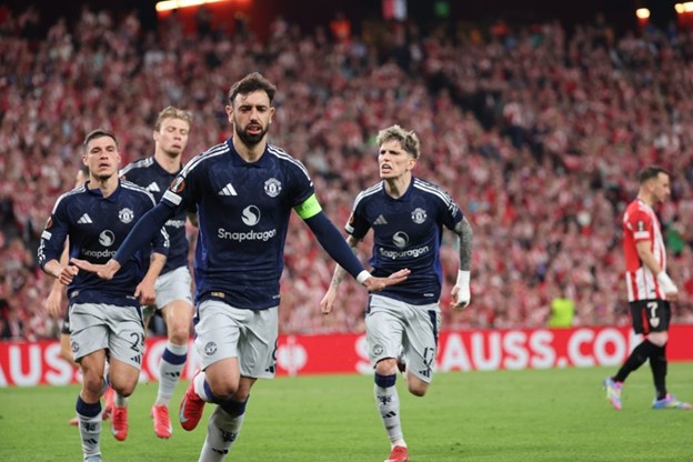 Manchester United during a UEFA Europa League match.