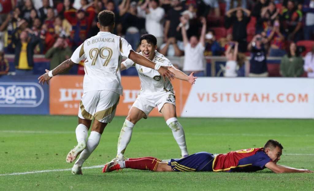 UFOOTBALL SON AND HIS TEAMMATE IN MLS MATCH
