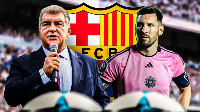 UFOOTBALL Joan Laporta and Messi